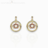 Gold-Toned Silver Lovers' Gimmel Ring - Earrings